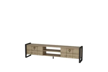 Abbas Golvstående Tv Bänk 184 cm med Förvaring i Ek - Beige - Möbler - Tv möbel & mediamöbel - TV bänk & mediabänk