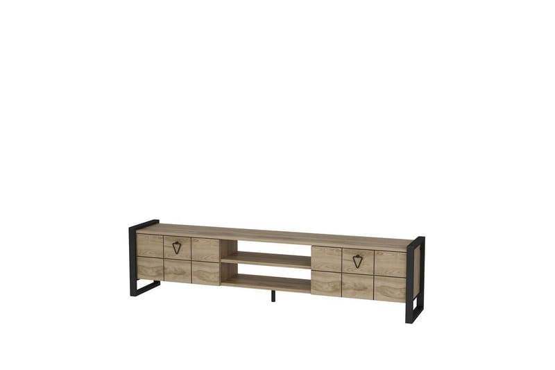 Abbas Golvstående Tv Bänk 184 cm med Förvaring i Ek - Beige - Möbler - Tv möbel & mediamöbel - TV bänk & mediabänk