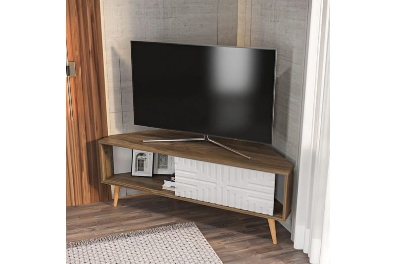 Abbas Tv-bänk 140 cm - Valnöt/Vit - Möbler - Tv möbel & mediamöbel - TV bänk & mediabänk