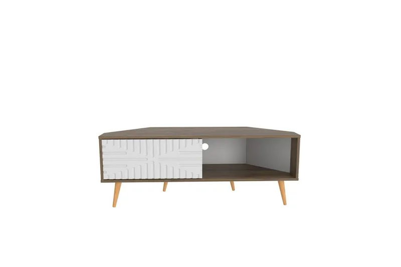 Abbas Tv-bänk 140 cm, Valnöt/Vit