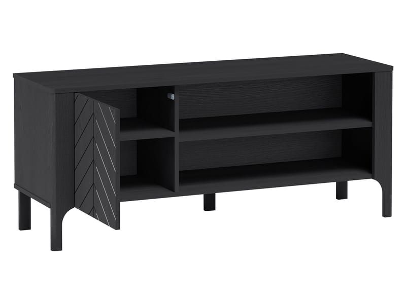 Aggarwal Golvstående Tv Bänk 135 cm med Förvaring i Målat Trä - Svart - Möbler - Tv möbel & mediamöbel - TV bänk & mediabänk
