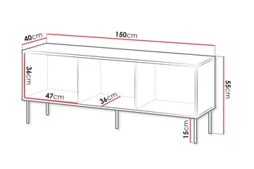 Akiko Tv-bänk 150 cm - Beige - Möbler - Tv möbel & mediamöbel - TV bänk & mediabänk