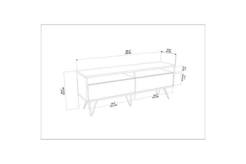 Anvor Tv-bänk 140 cm - Vit/Beige - Möbler - Tv möbel & mediamöbel - TV bänk & mediabänk