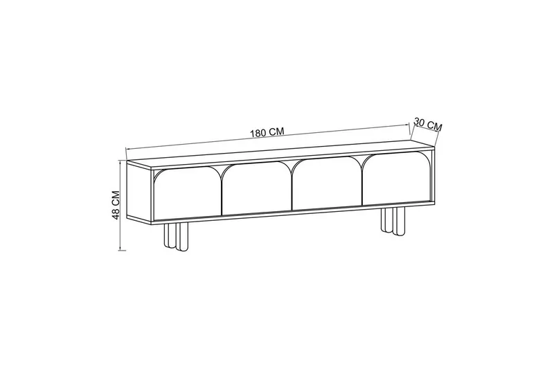 Arvo Tv-stativ 180x30 cm - Brun/Vit - Möbler - Tv möbel & mediamöbel - TV bänk & mediabänk