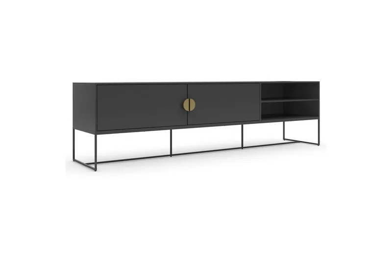 Asia Golvstående TV-bänk 180 cm med Förvaring i Målat Trä - Antracit - Möbler - Tv möbel & mediamöbel - TV bänk & mediabänk