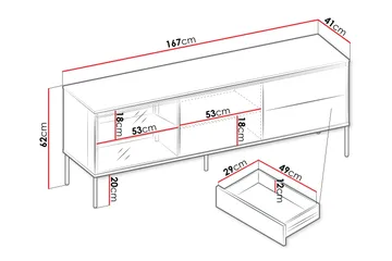Basici Tv-bänk 167x41 cm - Brun - Möbler - Tv möbel & mediamöbel - TV bänk & mediabänk