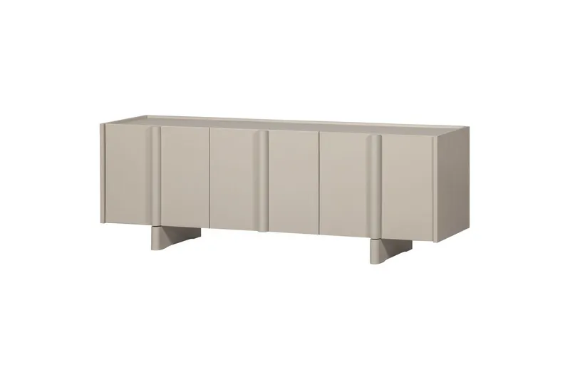 Basu Golvstående Tv Bänk 152 cm med Förvaring i Ljust Trä - Beige - Möbler - Tv möbel & mediamöbel - TV bänk & mediabänk