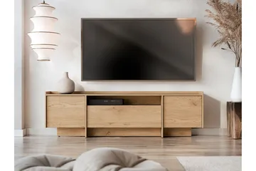 Bellia Golvstående TV Bänk 197 cm med Förvaring i Ek - Ljusbrun - Möbler - Tv möbel & mediamöbel - TV bänk & mediabänk