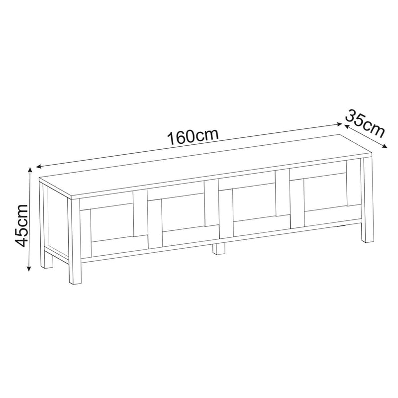 Belor TV-bänk 160x45x35 cm - Antracit - Möbler - Tv möbel & mediamöbel - TV bänk & mediabänk