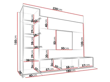 Bernice Tv-skåp 220 cm - brun - Möbler - Tv möbel & mediamöbel - TV-möbelset