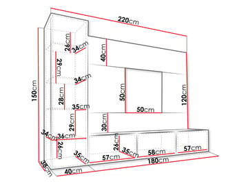Bernice Tv-skåp 220 cm - brun - Möbler - Tv möbel & mediamöbel - TV-möbelset