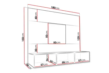 Bernice Tv-skåp 38x150 cm - Vit - Möbler - Tv möbel & mediamöbel - TV-möbelset