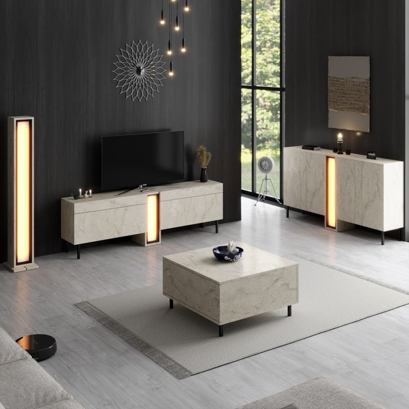 Berriaren TV-bänk 180 cm - Travertin - Möbler - Tv möbel & mediamöbel - TV bänk & mediabänk