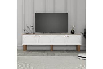 Bohem Väggmonterad TV Bänk 180 cm med Förvaring i Målat Trä - Vit - Möbler - Tv möbel & mediamöbel - TV bänk & mediabänk