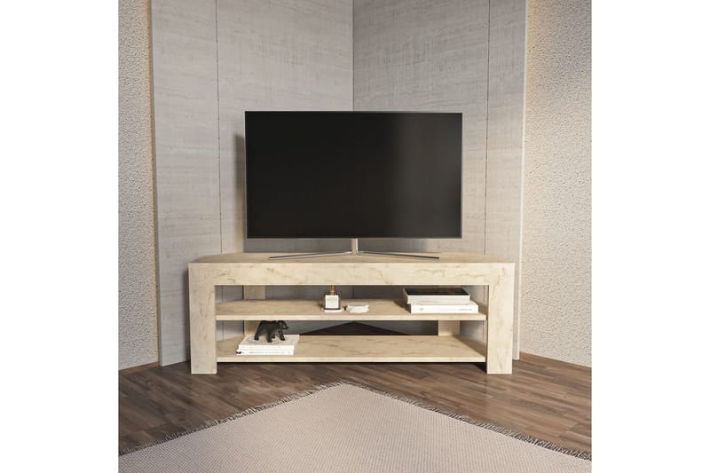 Bralyn Golvstående TV Bänk 120 cm med Förvaring i Trä - Beige - Möbler - Tv möbel & mediamöbel - TV bänk & mediabänk