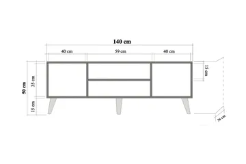 Brokind TV-Bänk 140 cm - Brun - Möbler - Tv möbel & mediamöbel - TV bänk & mediabänk