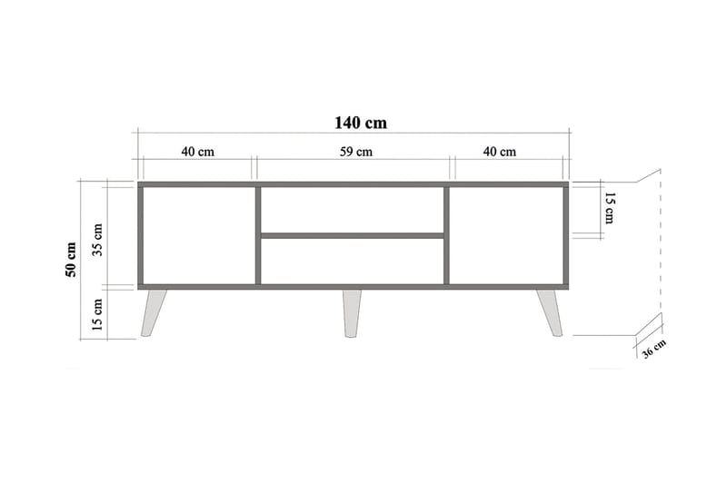 Brokind TV-Bänk 140 cm - Brun - Möbler - Tv möbel & mediamöbel - TV bänk & mediabänk