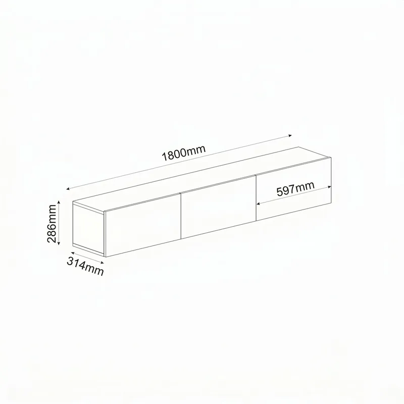 Bruveri TV-bänk 180x28,6x31,4 cm - Valnöt - Möbler - Tv möbel & mediamöbel - TV bänk & mediabänk