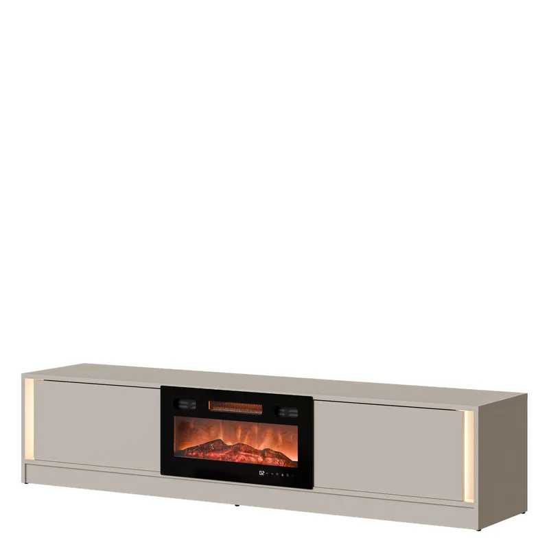 Brylin Tv-bänk 180 cm Eldstad med värmefunktion - Beige|svart - Möbler - Tv möbel & mediamöbel - TV bänk & mediabänk