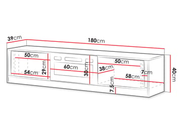 Brylin Tv-bänk 180 cm Eldstad med värmefunktion - Svart|brun - Möbler - Tv möbel & mediamöbel - TV bänk & mediabänk