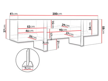 Calvenn Golvstående TV Bänk 200 cm med Förvaring i Målat Trä - Beige - Möbler - Tv möbel & mediamöbel - TV bänk & mediabänk