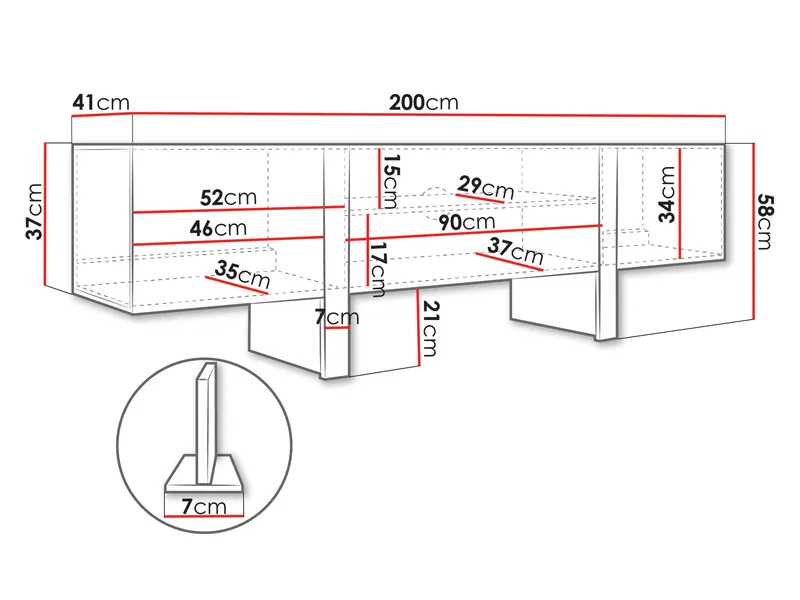 Calvenn Tv-Bänk 200 cm - Möbler - Tv möbel & mediamöbel - TV bänk & mediabänk