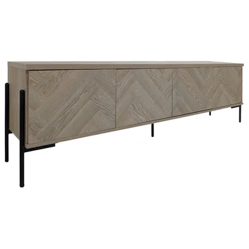 Charlene Tv-bänk 175 cm - Naturfärgad fiskbensek / naturek - Möbler - Tv möbel & mediamöbel - TV bänk & mediabänk