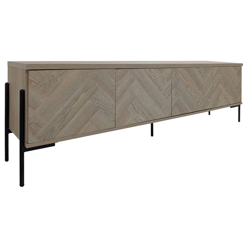Charlene Tv-bänk 175 cm - Naturfärgad fiskbensek / naturek - Möbler - Tv möbel & mediamöbel - TV bänk & mediabänk