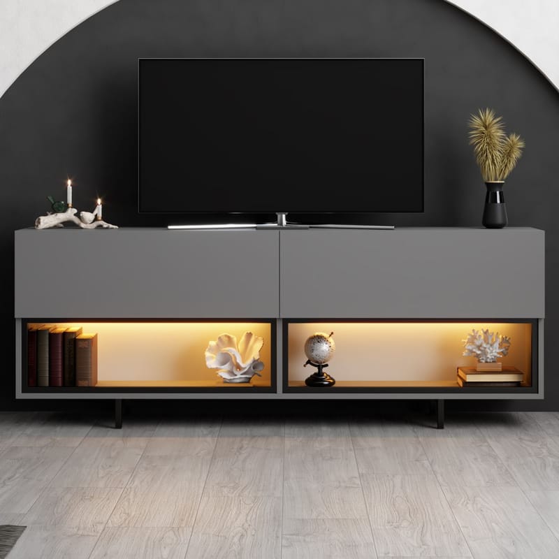 Cielieucel TV-bänk 180 cm - Antracit - Möbler - Tv möbel & mediamöbel - TV bänk & mediabänk