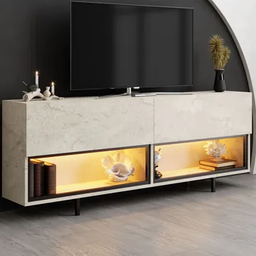 Cielieucel TV-bänk 180 cm - Travertin - Möbler - Tv möbel & mediamöbel - TV bänk & mediabänk