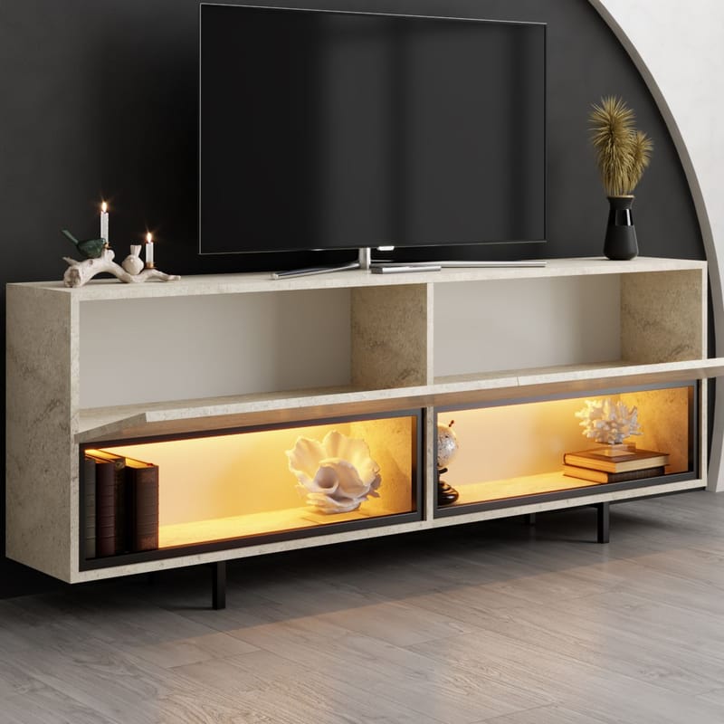 Cielieucel TV-bänk 180 cm - Travertin - Möbler - Tv möbel & mediamöbel - TV bänk & mediabänk