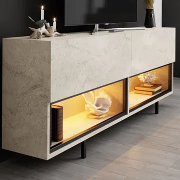 Cielieucel TV-bänk 180 cm - Travertin - Möbler - Tv möbel & mediamöbel - TV bänk & mediabänk