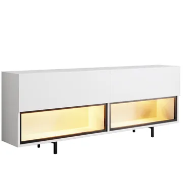 Cielieucel TV-bänk 180 cm - Vit - Möbler - Tv möbel & mediamöbel - TV bänk & mediabänk