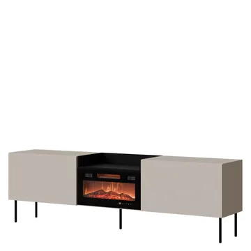 Clarinor Tv-bänk 200 cm Eldstad med värmefunktion - Beige|svart - Möbler - Tv möbel & mediamöbel - TV bänk & mediabänk