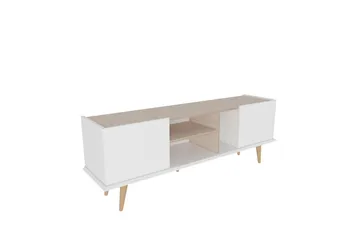 Corvo Golvstående Tv-bänk 154,4 cm med Förvaring i Målat Trä - Vit|Beige - Möbler - Tv möbel & mediamöbel - TV bänk & mediabänk