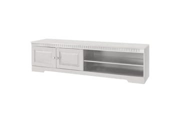 Cubrix Golvstående Tv Bänk 162 cm med Förvaring i Furu - Vit - Möbler - Tv möbel & mediamöbel - TV bänk & mediabänk