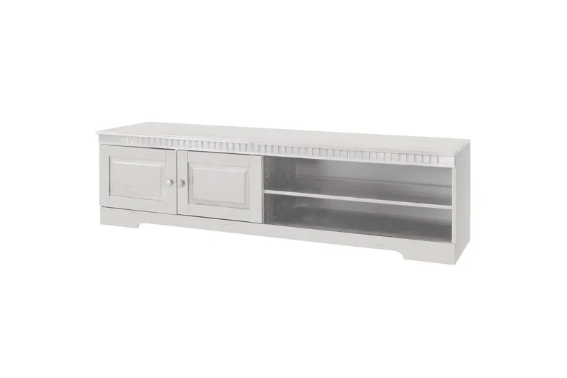 Cubrix Golvstående Tv Bänk 162 cm med Förvaring i Furu - Vit - Möbler - Tv möbel & mediamöbel - TV bänk & mediabänk