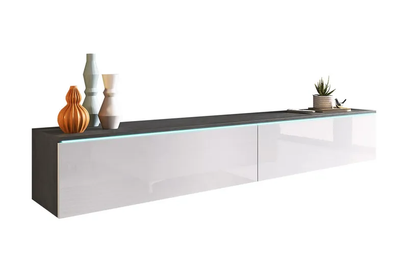 Cuguen Tv-skåp 180 cm Vit LED - Vit - Möbler - Tv möbel & mediamöbel - TV bänk & mediabänk