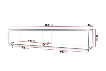 Cuguen Tv-skåp 180 cm - Vit - Möbler - Tv möbel & mediamöbel - TV bänk & mediabänk