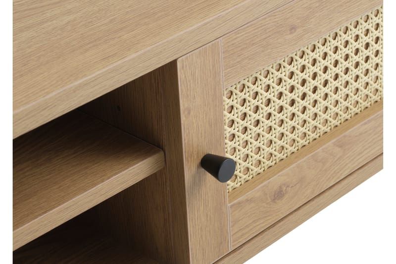 Cyndy Golvstående TV Bänk 120 cm med Förvaring i Ljust Trä - Beige - Möbler - Tv möbel & mediamöbel - TV bänk & mediabänk