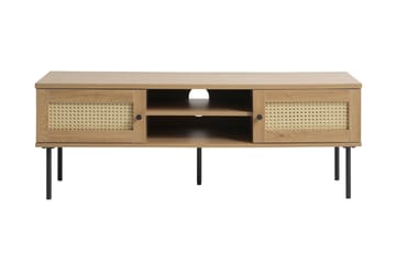Cyndy Golvstående TV Bänk 120 cm med Förvaring i Ljust Trä - Beige - Möbler - Tv möbel & mediamöbel - TV bänk & mediabänk