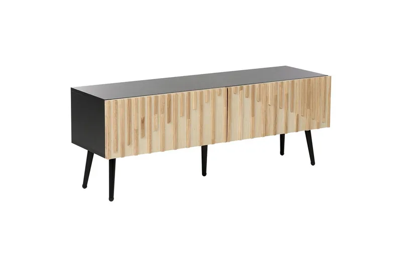 Dalcross Rektangulär TV-bänk med Förvaring i Trä med Metallben, Beige
