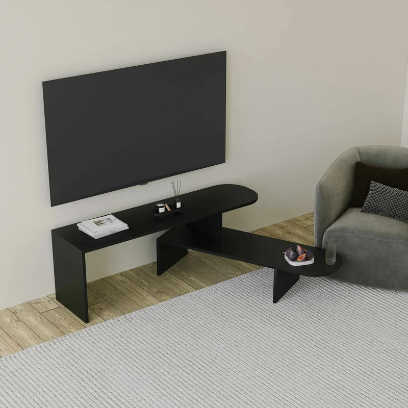 Deliones Tv-bänk 130 cm - Svart - Möbler - Tv möbel & mediamöbel - TV bänk & mediabänk