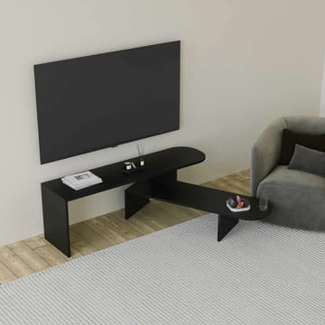 Deliones TV Bänk 130 cm Utdragbar med Förvaring i Målat Trä - Svart - Möbler - Tv möbel & mediamöbel - TV bänk & mediabänk
