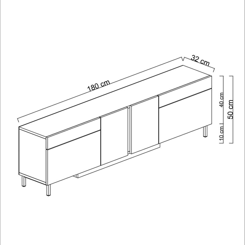 Djarhint TV-bänk 180 cm - Antracit - Möbler - Tv möbel & mediamöbel - TV bänk & mediabänk