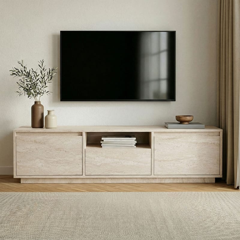 Domar Tv-bänk 160 cm - Travertin - Möbler - Tv möbel & mediamöbel - TV bänk & mediabänk