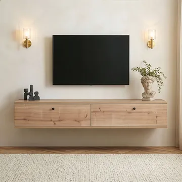 Dovren TV-bänk 160x25x25 cm - Sapphire Oak - Möbler - Tv möbel & mediamöbel - TV hylla