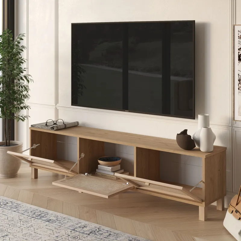 Dune Golvstående TV Bänk 180 cm med Förvaring i Ek - Brun - Möbler - Tv möbel & mediamöbel - TV bänk & mediabänk