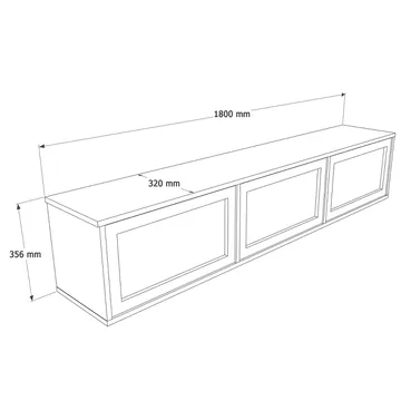 Dune Vägghängd TV Bänk 180 cm med Förvaring i Trä med Rottingdetaljer - Beige - Möbler - Tv möbel & mediamöbel - TV bänk & mediabänk