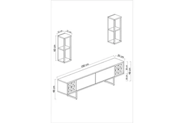 Erdem Tv-bänk 180 cm - Vit/Svart - Möbler - Tv möbel & mediamöbel - TV bänk & mediabänk